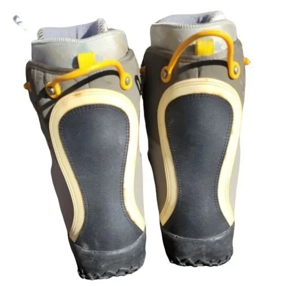 Vintage 90s Airwalk Womens Size 5/Youth 3 Gray Yellow Snowboard Boots Lace Up - Picture 4 of 12